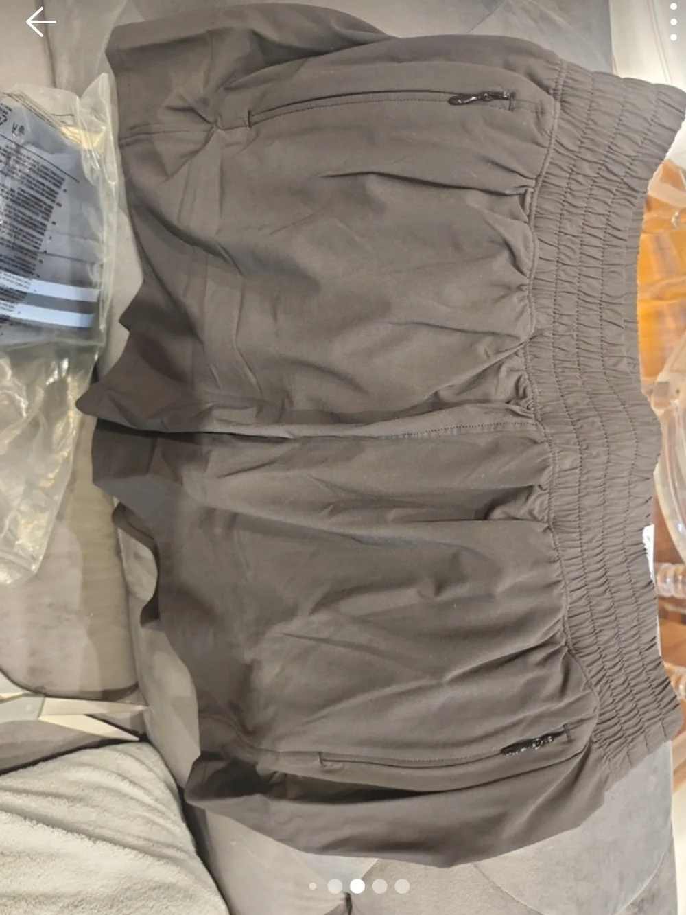 Women’s Athletic Shorts in Olive with Secure Zipper Pockets